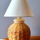 Pair of lamps in braided vegetable fiber