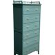 Old grey green high chest of drawers H160
