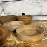 Series of 7 wooden pots