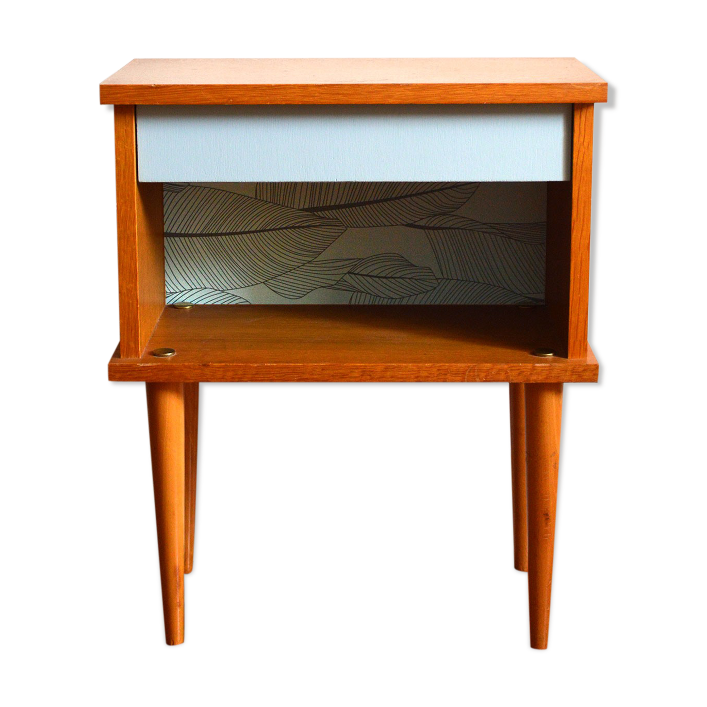 60s-old bedside wood - blue