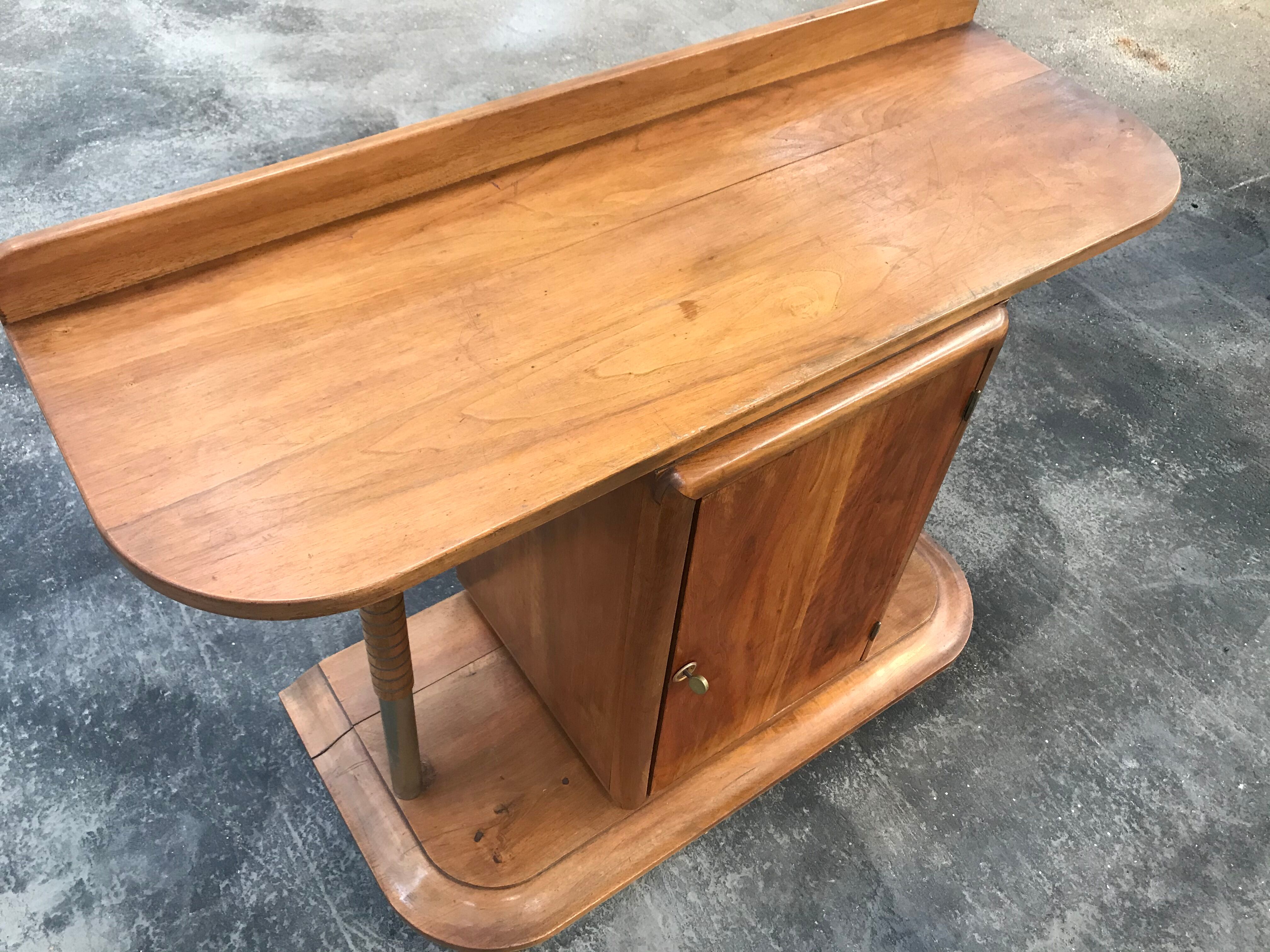 Console Art Deco walnut