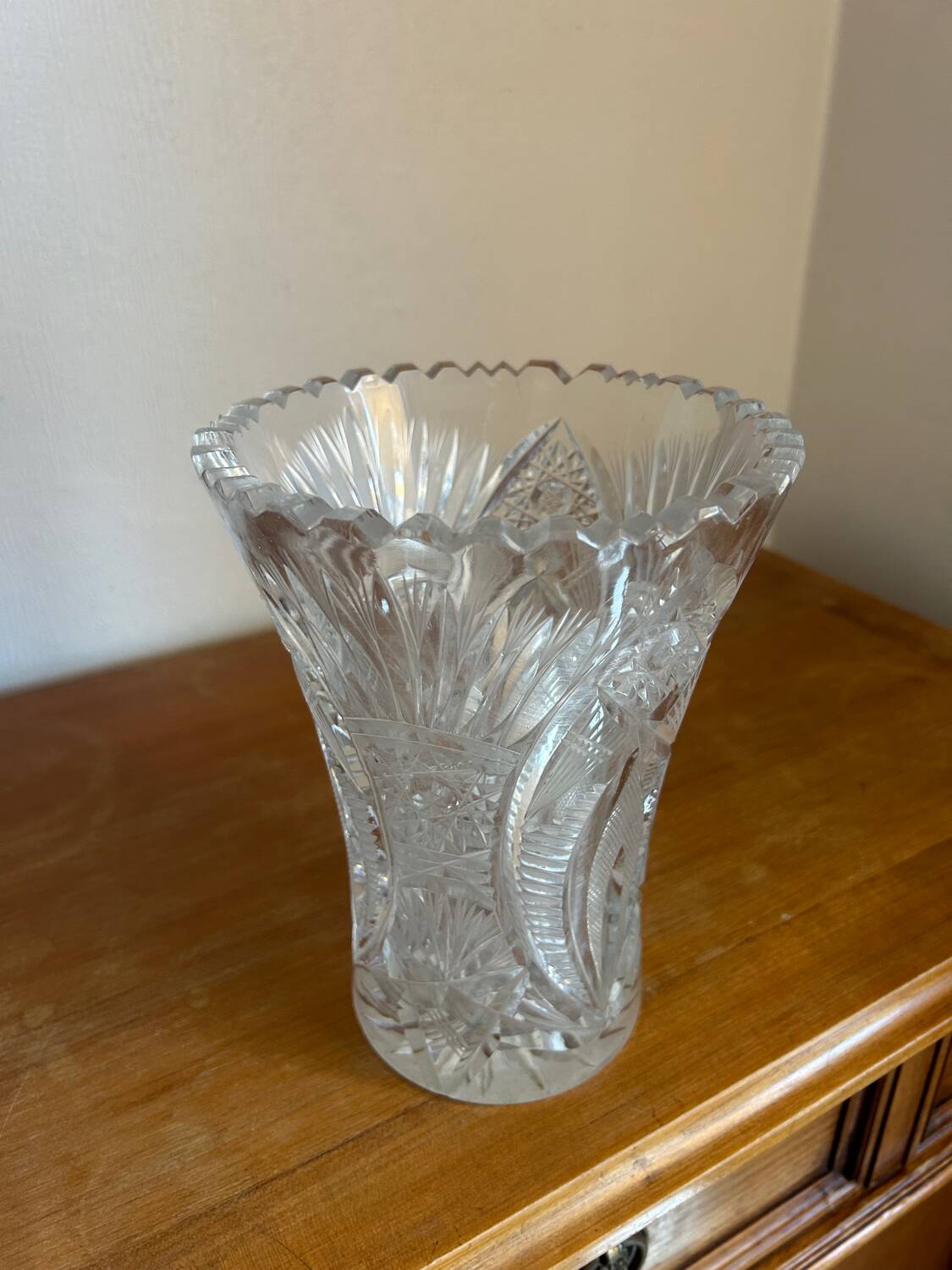 Vintage cut crystal vase – Bohemian crystal – 1950s
