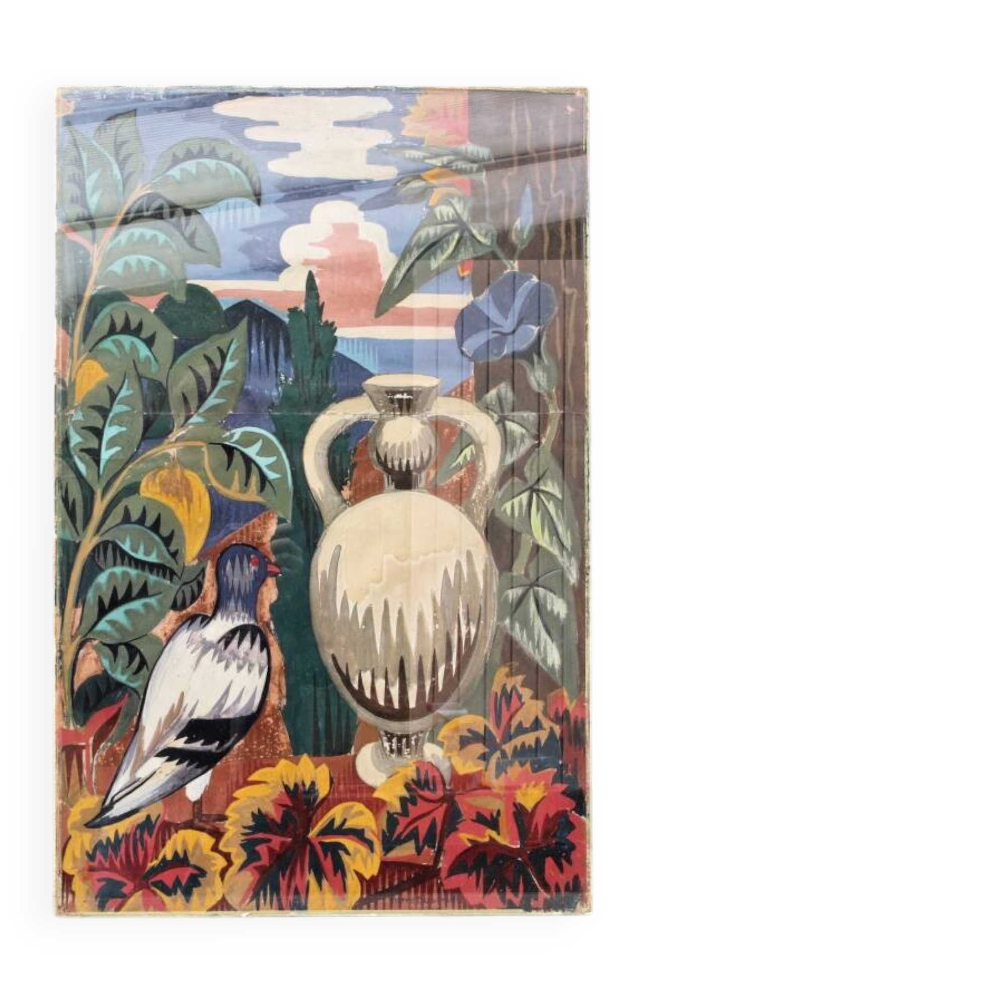 Gouache by Pierre Dubreuil (1891-1970) for Tuscan Garden