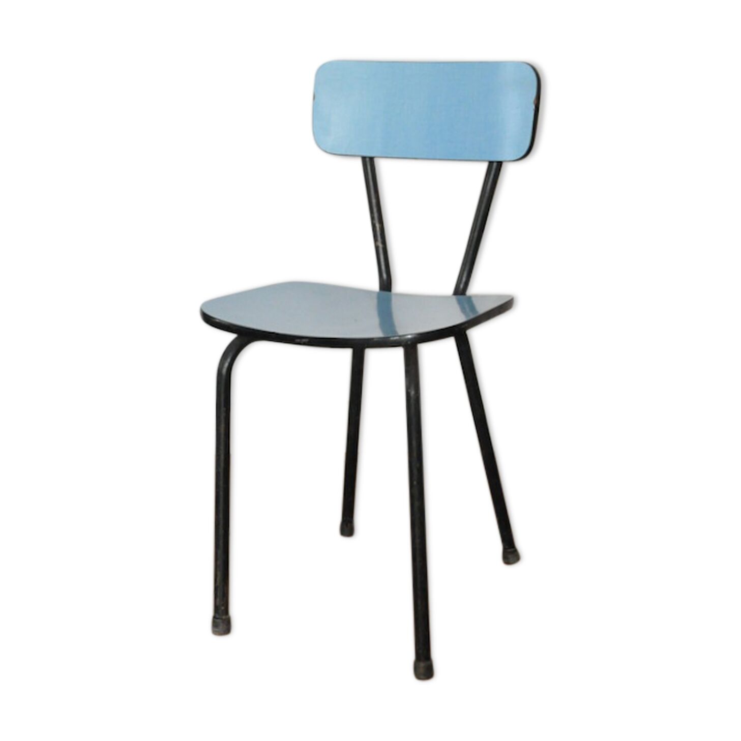 Chaise en formica bleue
