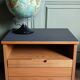 Brutalist bedside table in elm & laminate simat (doubinski brothers). 80's