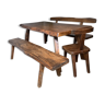 Farm table and benches and chair