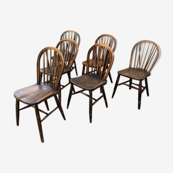 6 Windsor chairs stamped