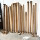 Set of columns and half-columns in solid oak.