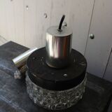 Vintage moulded glass hanging lamp