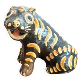 Figurine sculpture animale en terre cuite émaillée tigre Alebrije Mexique