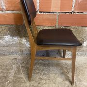 Vintage Scandinavian Chair Beech + Black Skai Seat & Back 60s
