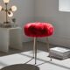 Tabouret tripode vintage "Moumoute" rouge – Pelfran – Années 60