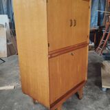 Vintage storage unit with compass legs
