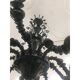 Contemporary Venetian Black Cà Rezzonico Murano Glass Chandelier With Crystals