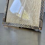 Vintage art deco  metal brass picture frame 15 cm x 11 cm convex glass
