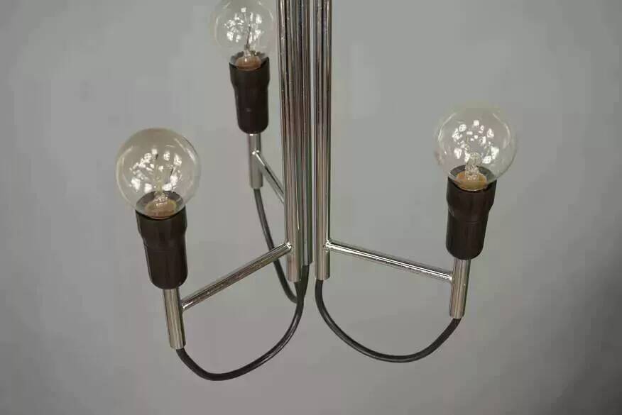 Chrome pendant light, Italian design, 60s