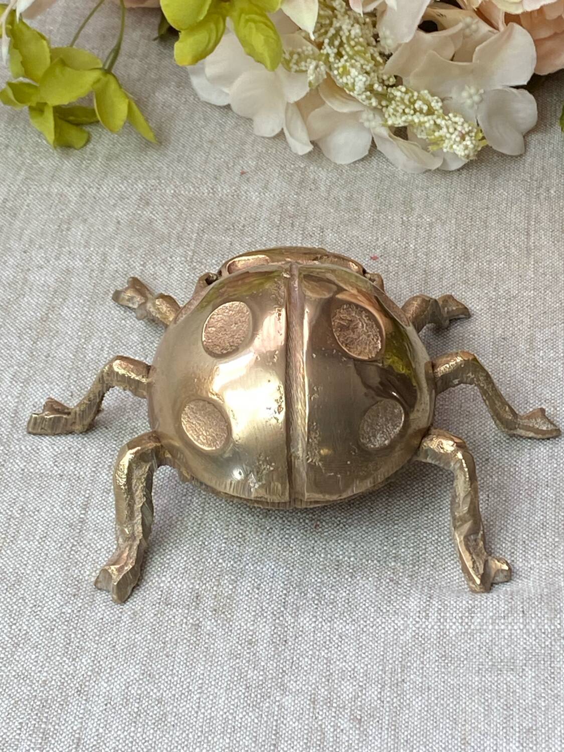 Bronze ladybug ashtray, 1960s