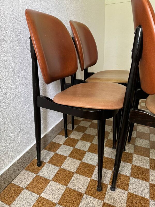 Chaises pégase Baumann années 60 (X4)
