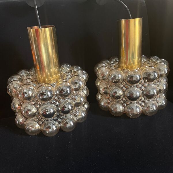 Suspensions bubble Helena Tynell Limburg verre lampe 1970 design