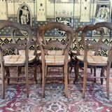 Suite of 6 Louis Philippe straw chairs