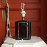 Table lamp in bakelite and gilded brass, 1980s