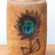 Ceramic bottle from la colombe pottery, floral decoration, 70s