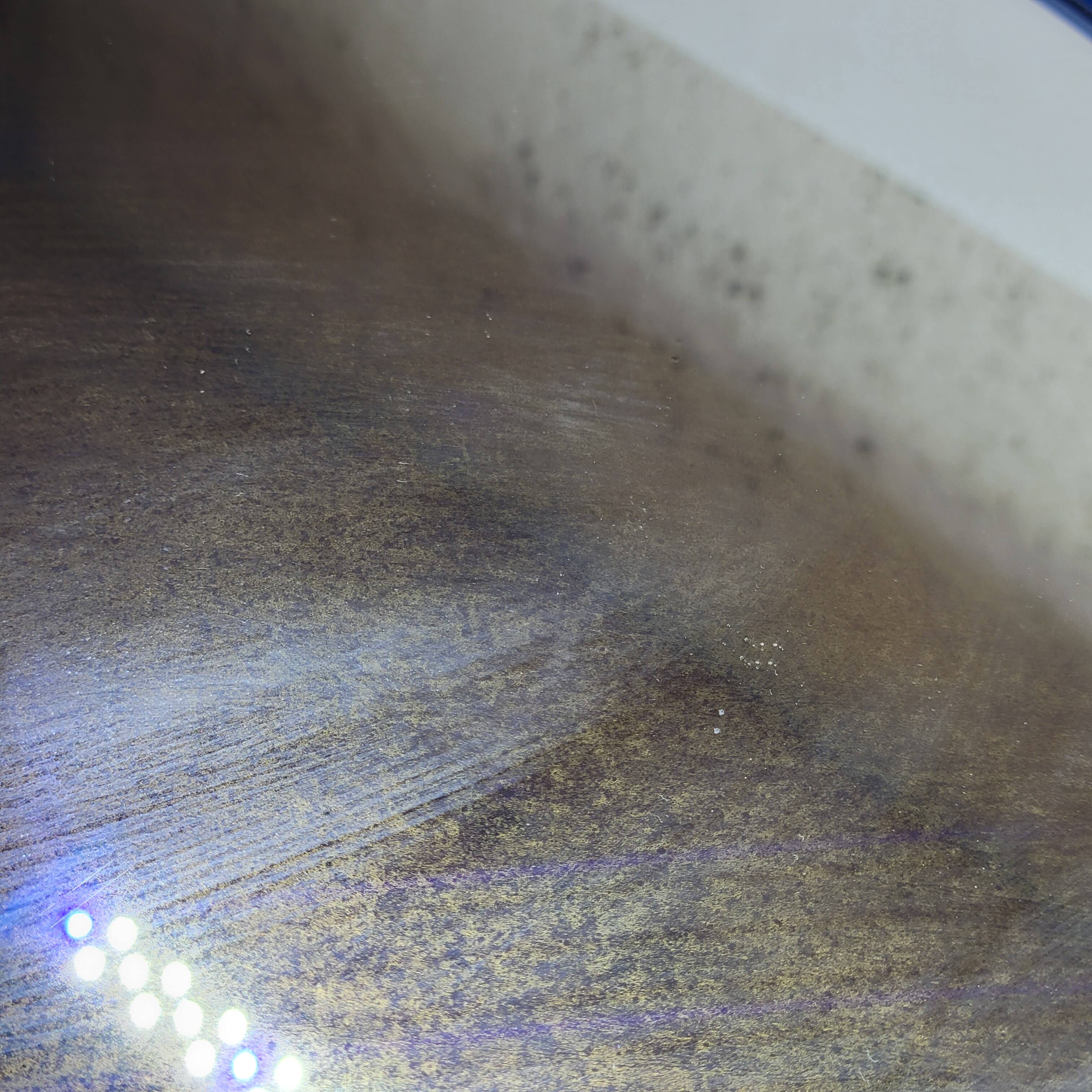 Round wall mirror syla blue frame in vintage plastic