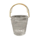 Seau à glace en verre taillé vintage années 60
