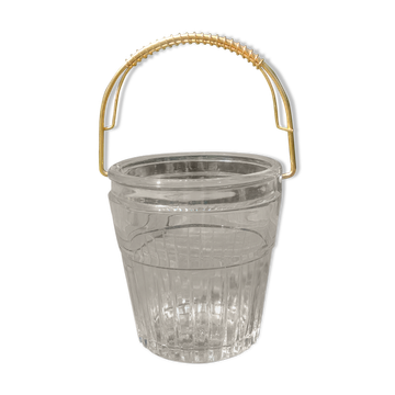 Vintage cut glass ice bucket 60s