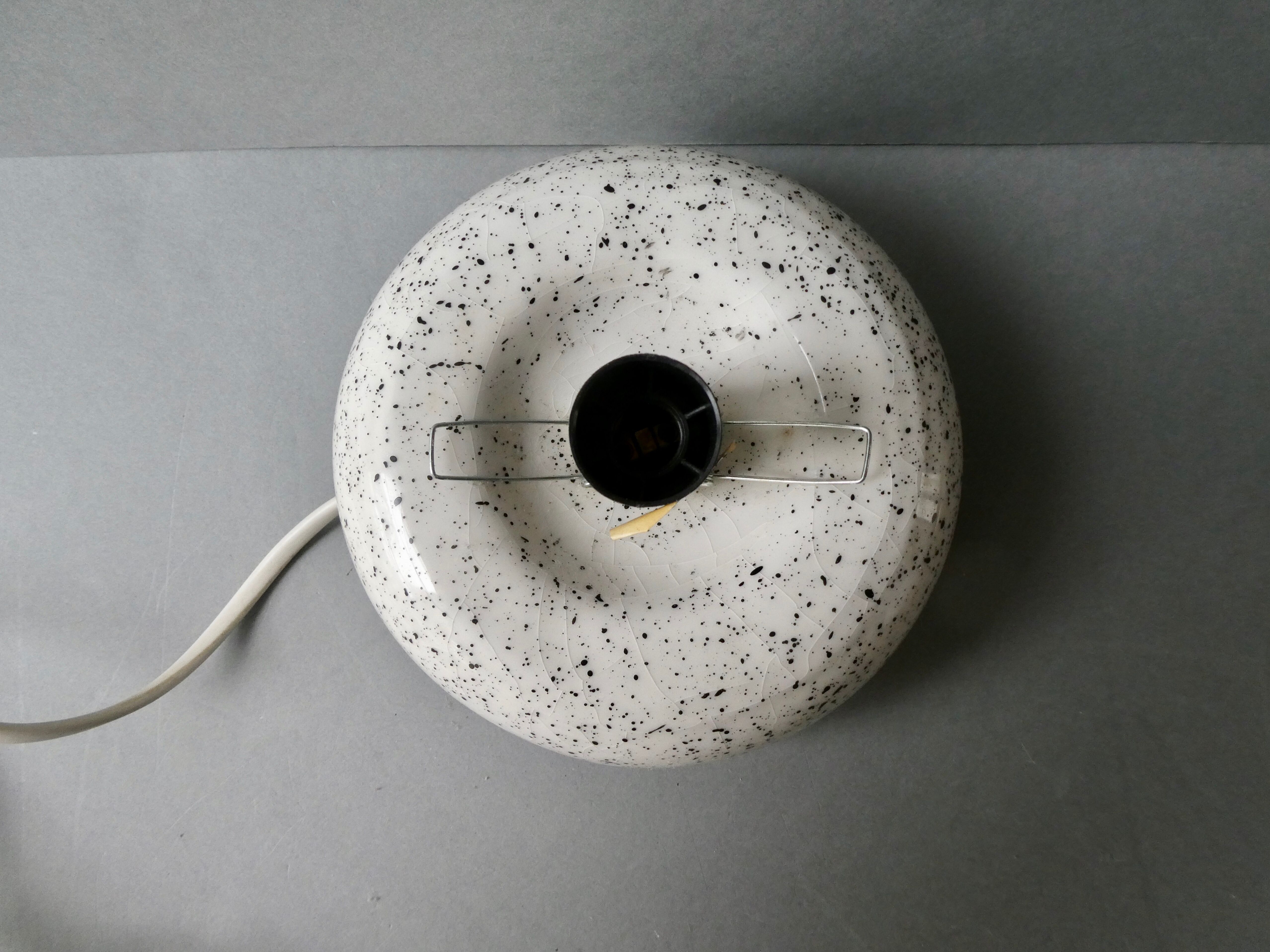 Speckled ceramic pebble lamp, 80s