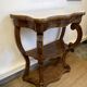 Napoleon III console in walnut and white marble