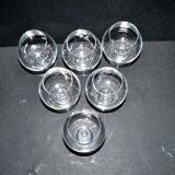 Set of 6 crystal digestive balloon glasses - vintage rum cognac glasses