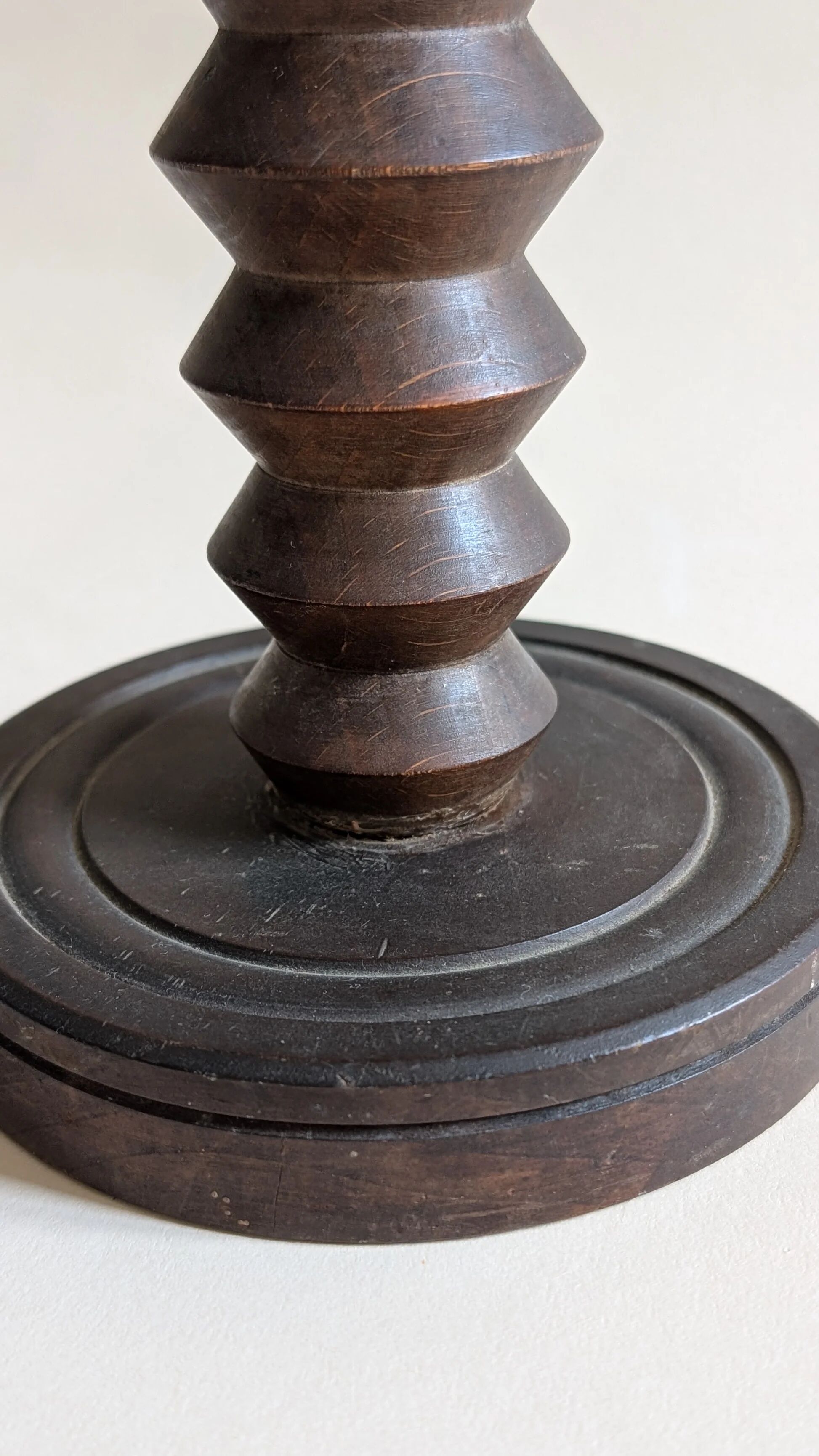 Turned wooden lamp base