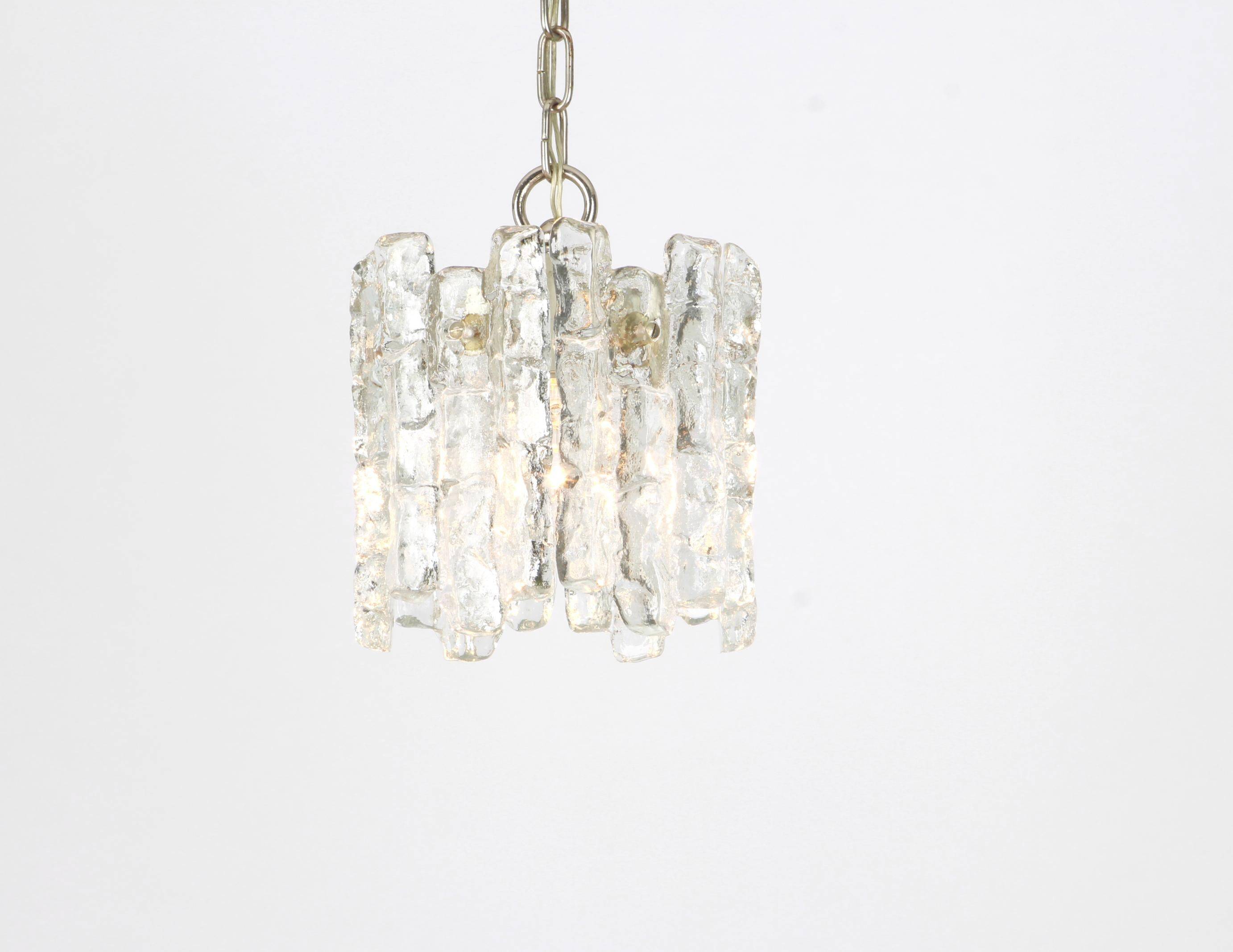 Murano Glass Ice Pendant by Kalmar, Austria, 1960s