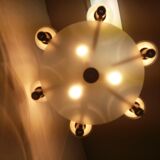 1930 Art deco Metal chandelier Functionalism, Czechoslovakia