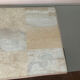 Console vintage en travertin, bois et verre