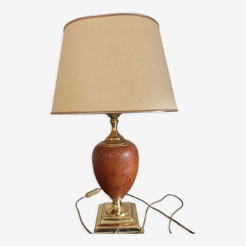 Le Dauphin lamp France vintage leather and brass