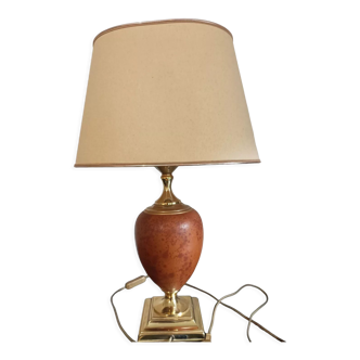 Lampe Le Dauphin France cuir et laiton vintage