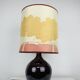 Purple ceramic ball lamp 55 cm from the 60s, silk lampshade