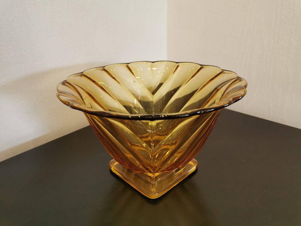 Glass cut style art deco yellow