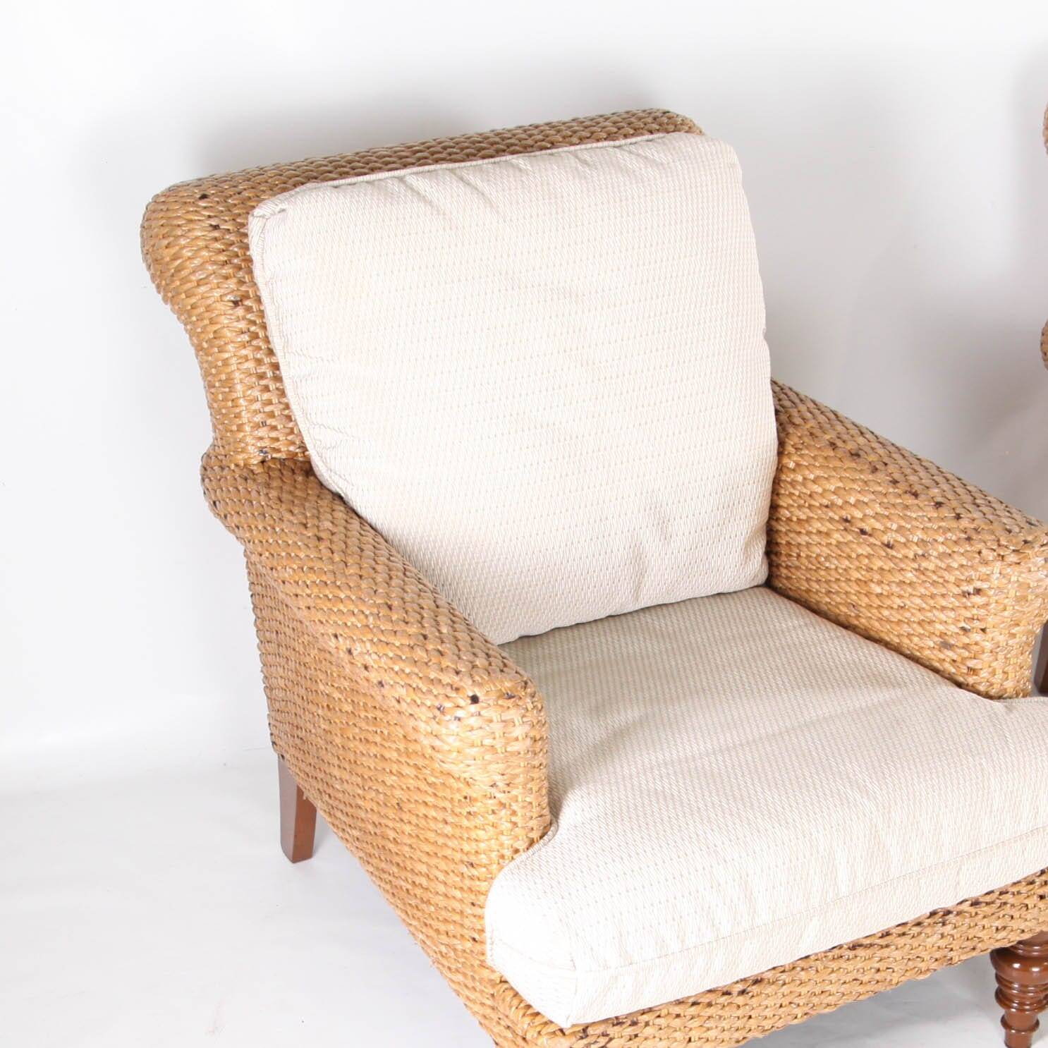 Pair of wicker armchairs