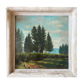 Tableau HST "Paysage des Vosges" par Thiebaud Chapelle du Motiron Val-d'Ajol