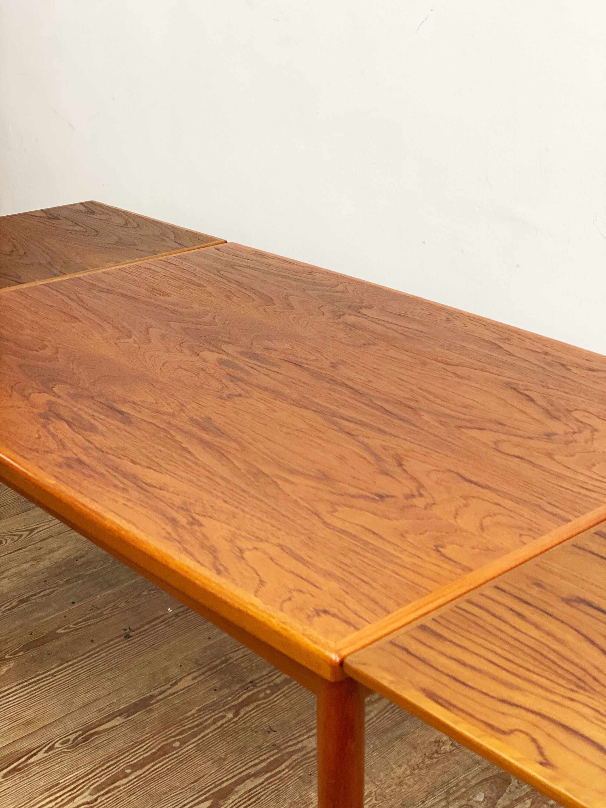 Danish mid century teak extendable dining table, denmark, 1960s