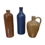 Lot de 3 bouteilles en grès