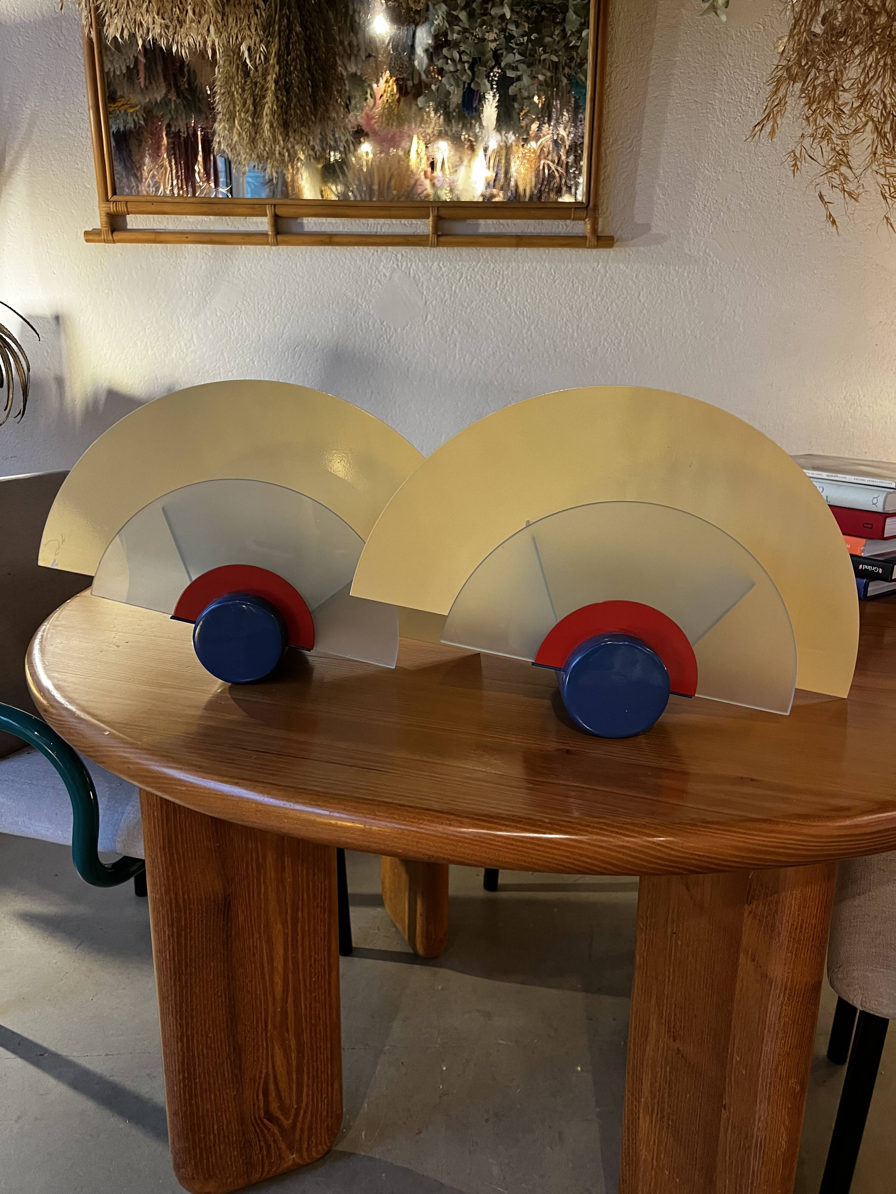 Pair of wall lights, Arlus, 1980