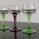 6 anciens verres à liqueur en cristal sur pieds de couleurs  des années 20/30
