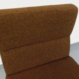 Vintage modernist armchair in wool fabric and chrome metal