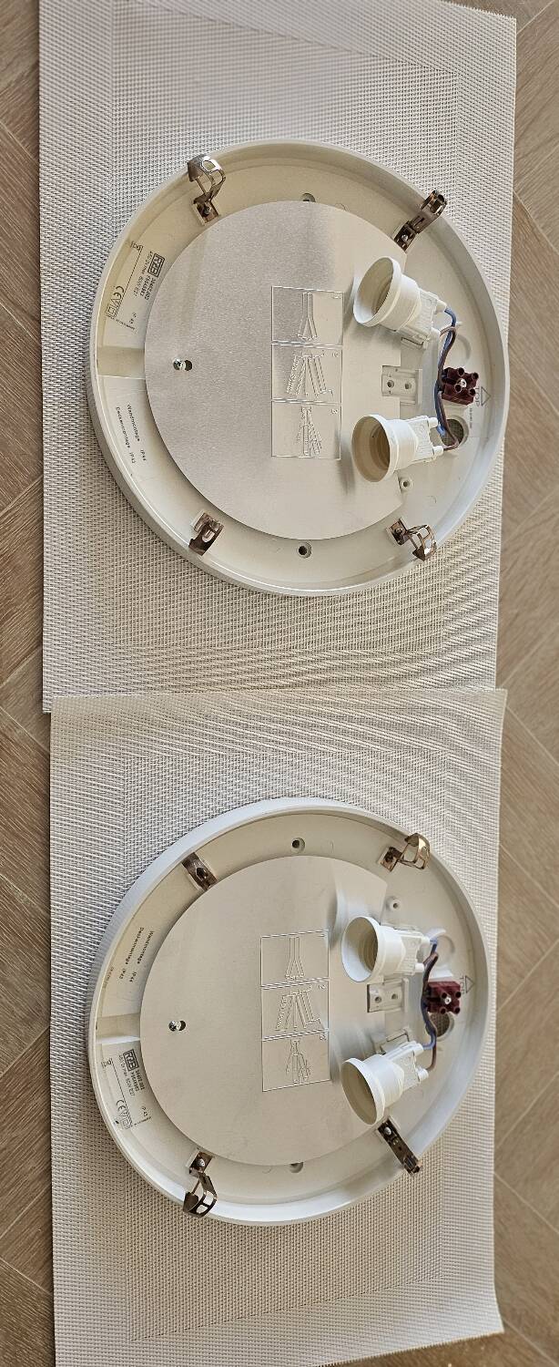 Set of 2 hammered glass ceiling lights