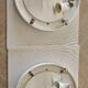 Set of 2 hammered glass ceiling lights