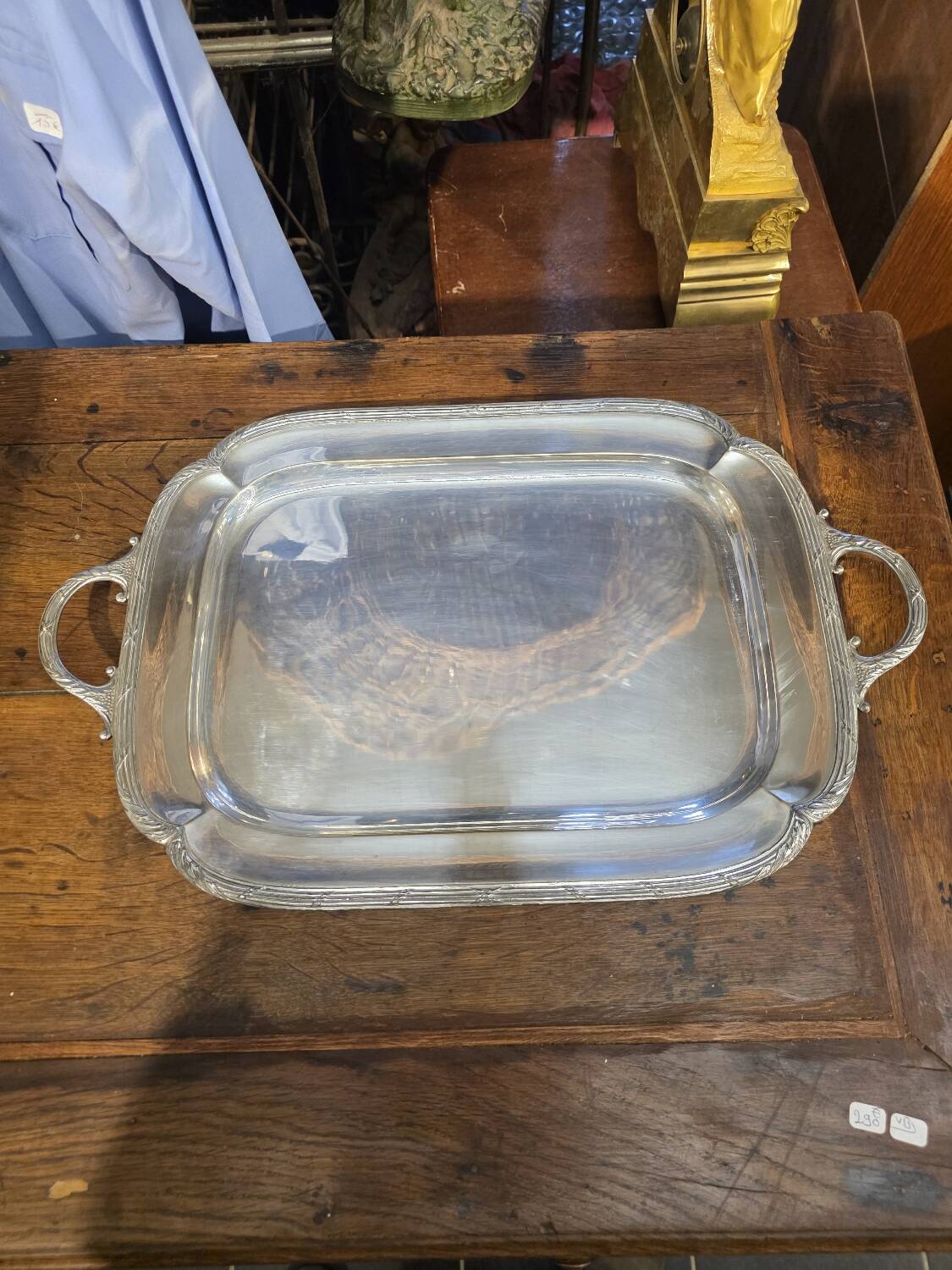 Silver-plated metal tray from the mid-20th century
